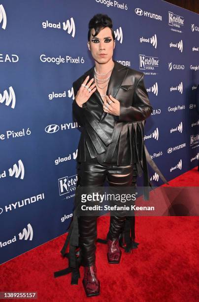 Eugene Lee Yang attends The 33rd Annual GLAAD Media Awards at The Beverly Hilton on April 02, 2022 in Beverly Hills, California.