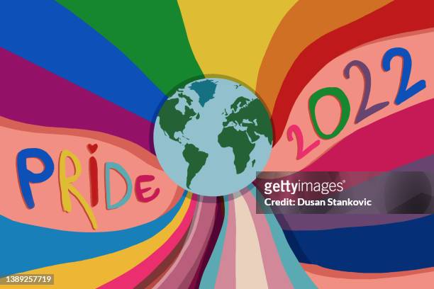 rainbow community pride month. - honors stock illustrations