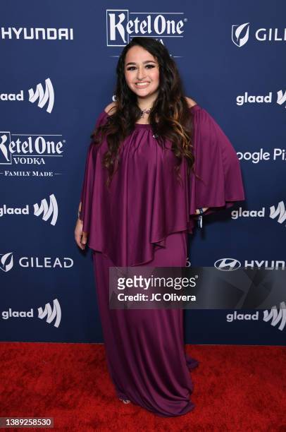 Jazz Jennings attends the 33rd Annual GLAAD Media Awards on April 02, 2022 in Beverly Hills, California.