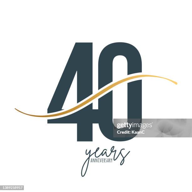 anniversary logo template isolated, anniversary icon label, anniversary symbol stock illustration - 40th anniversary stock illustrations