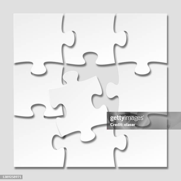 stockillustraties, clipart, cartoons en iconen met small unfinished jigsaw puzzle - getal 9