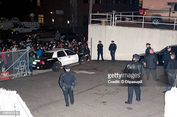 General view of atmosphere before Whitney Houston's body arrives at Whigham Funeral Home ahead of her funeral in New Jersey on February 13, 2012 in...