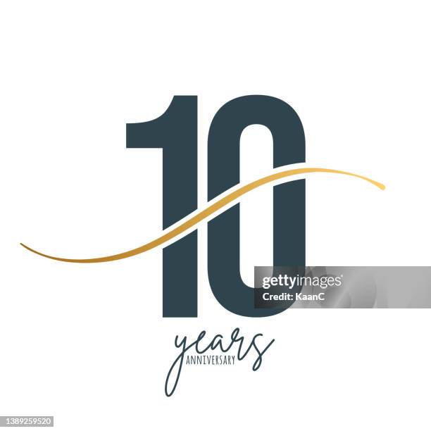 anniversary logo template isolated, anniversary icon label, anniversary symbol stock illustration - 10th anniversary stock illustrations