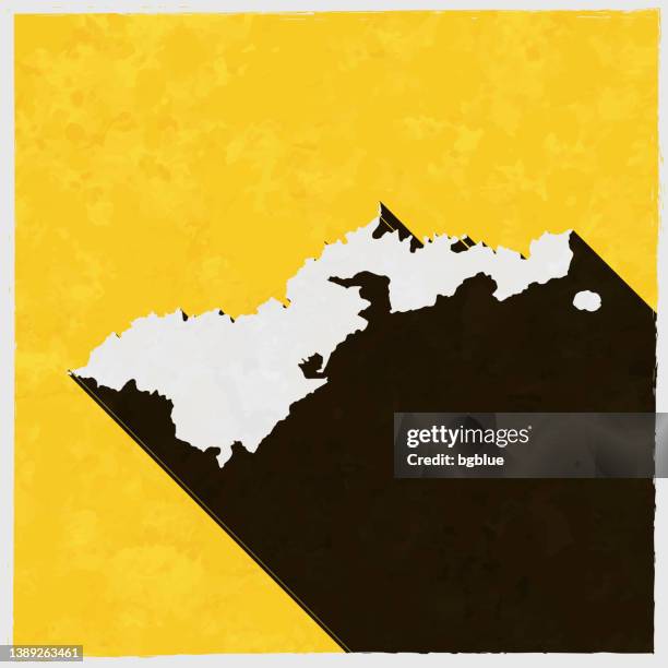 american samoa map with long shadow on textured yellow background - pago pago stock illustrations
