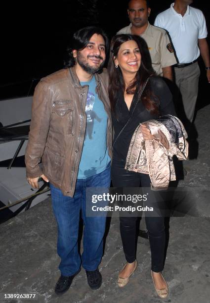 Goldie Behl and Sonali Bendre attend the Hrithik Roshan's birthday celebration on January 09, 2013 in Mumbai, India.