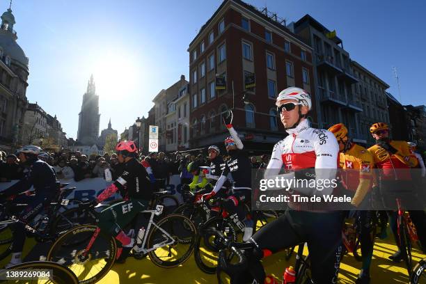 Jelle Wallays of Belgium and Team Cofidis and the peloton prior to the 106th Ronde van Vlaanderen - Tour des Flandres 2022 - Men's Elite a 272,5km...