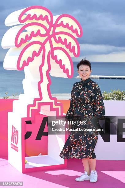Samal Yeslyamova attends the "Infiniti" photocall during the 5th Canneseries Festival on April 03, 2022 in Cannes, France.