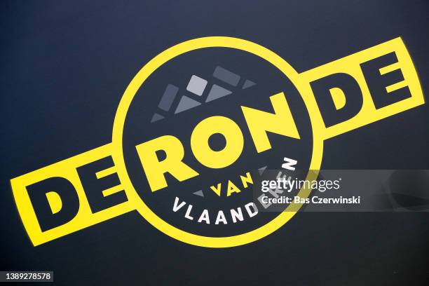 Detailed view of the corporate logo of the race during the 19th Ronde van Vlaanderen - Tour des Flandres 2022 - Women's Elite a 158,6km one day race...