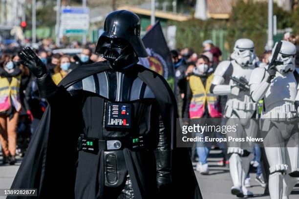 Darth Vader during a parade inspired by Star Wars characters at a charity event in favor of several local associations in Aluche, on April 3 in...