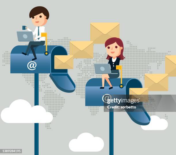 e-mail - inside mailbox stock illustrations