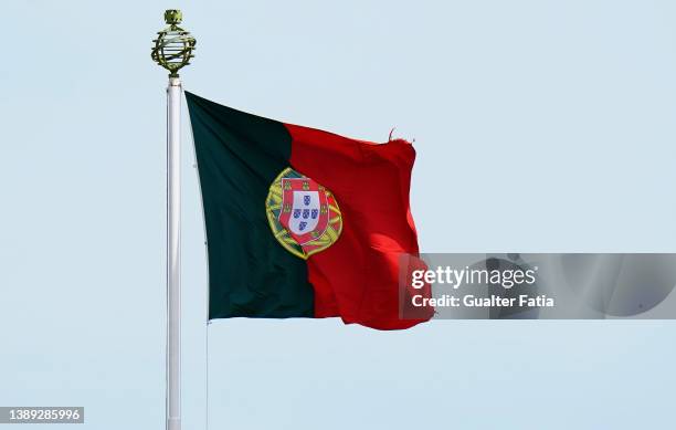 Flag during the Liga Bwin match between Belenenses SAD and Portimonense SC at Estadio Nacional on April 2, 2022 in Oeiras, Portugal.
