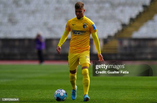 Lucas Fernandes of Portimonense SC in action during the Liga Bwin match between Belenenses SAD and Portimonense SC at Estadio Nacional on April 2,...