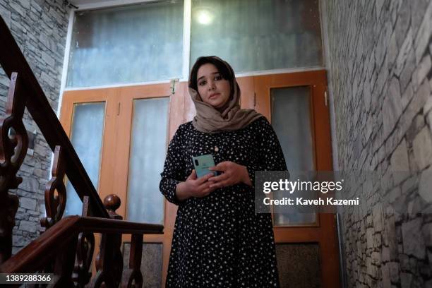 Female activist Fauzia Sayedzada seen in hiding in a safe house on September 19 , 2021 in Kabul, Afghanistan.