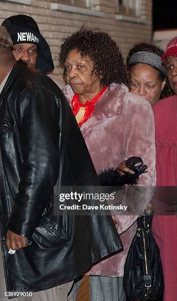 Singer Cissy Houston, Mother of Whitney Houston, arrives as Whitney Houston's Body Arrives In New Jersey Ahead Of Her Funeral at Whigham Funeral Home...