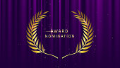 Purple Award Luxury Background with golden Laurel