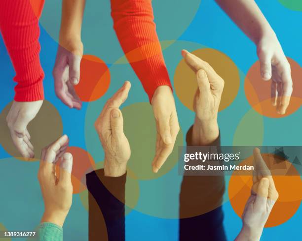 group of hands and circles together - build trust stock pictures, royalty-free photos & images