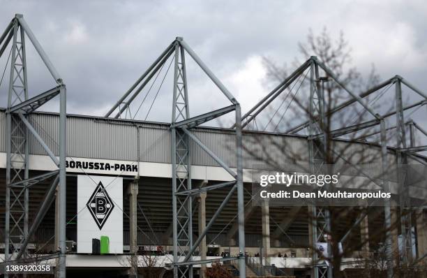 General view outside the stadium prior to the Bundesliga match between Borussia Mönchengladbach and 1. FSV Mainz 05 at Borussia-Park on April 03,...