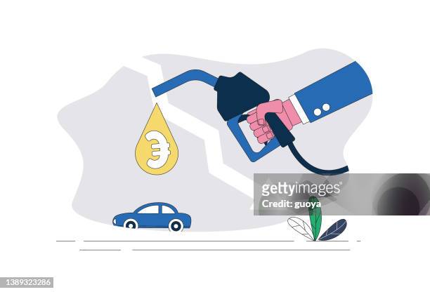 sedans, fuel guns, lower oil prices, euros. - lower oil prices stock illustrations