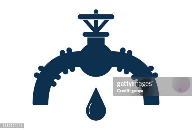 oil valve icon. - frozen pipes stock illustrations