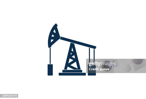 oil derrick icon. - oil well stock illustrations