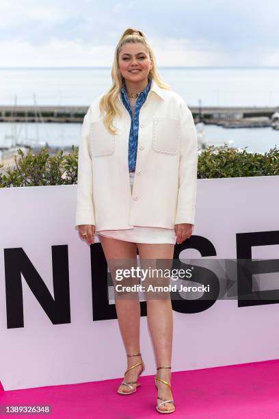 Louane Emera attends the "Visions" photocall during the 5th Canneseries Festival on April 03, 2022 in Cannes, France.