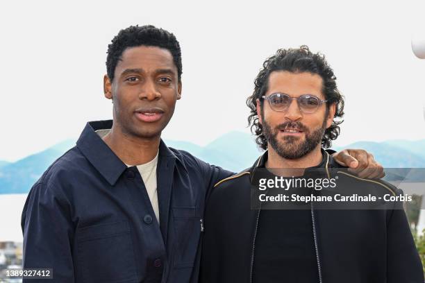 Yoli Fuller and Vincent Heneine attend the "Vincent Heneine & Yolli Fuller" photocall during the 5th Canneseries Festival on April 03, 2022 in...