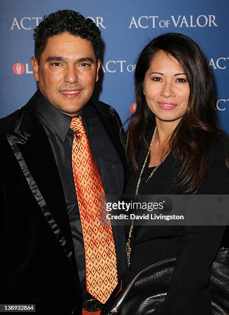 Actor Nicholas Turturro and Lissa Espinosa attend the premiere of Relativity Media's "Act of Valor" at ArcLight Cinemas on February 13, 2012 in...