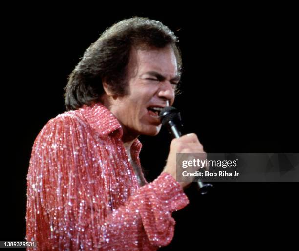 Neil Diamond performs in concert, June 13, 1983 in Los Angeles, California.