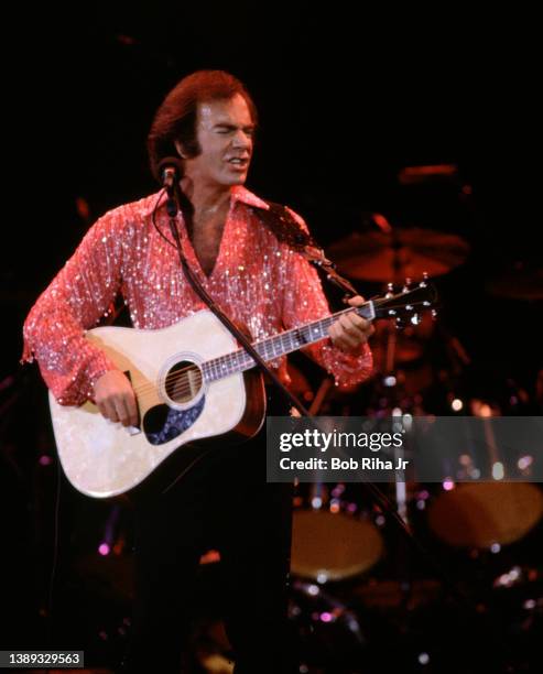 Neil Diamond performs in concert, June 13, 1983 in Los Angeles, California.
