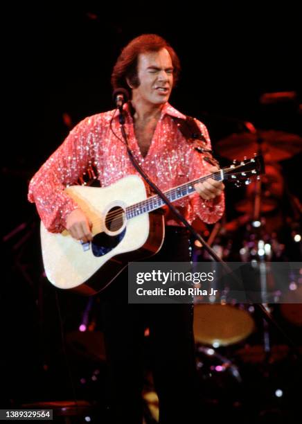 Neil Diamond performs in concert, June 13, 1983 in Los Angeles, California.