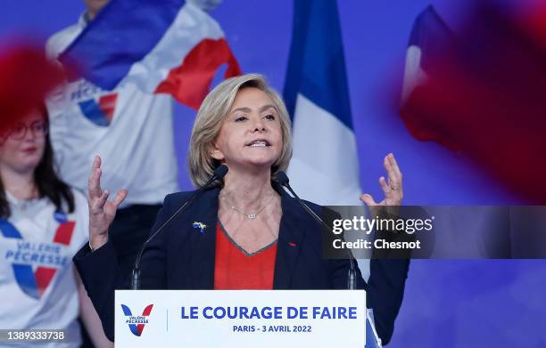 Head of the Paris Ile-de-France region and Les ‘Republicains’ right-wing party candidate for the 2022 French presidential election, Valerie Pecresse...