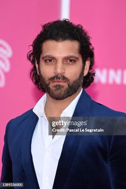 Vincent Heneine attends the pink carpet during the 5th Canneseries Festival - Day Three on April 03, 2022 in Cannes, France.