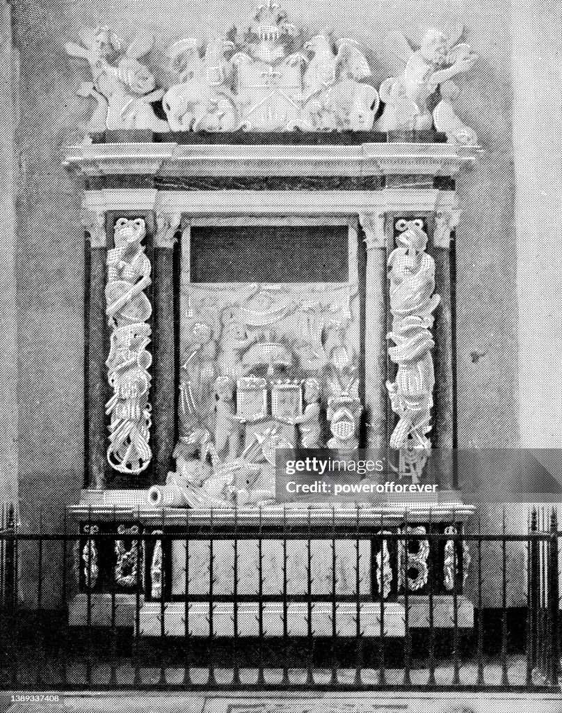 The Tomb of Admiral Maarten Tromp at Oude Kerk in Delft, Netherlands - 19th Century