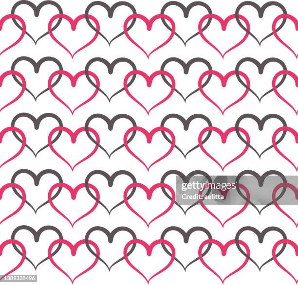 vector illustration of hand drawn hearts. - pencil texture background stock illustrations
