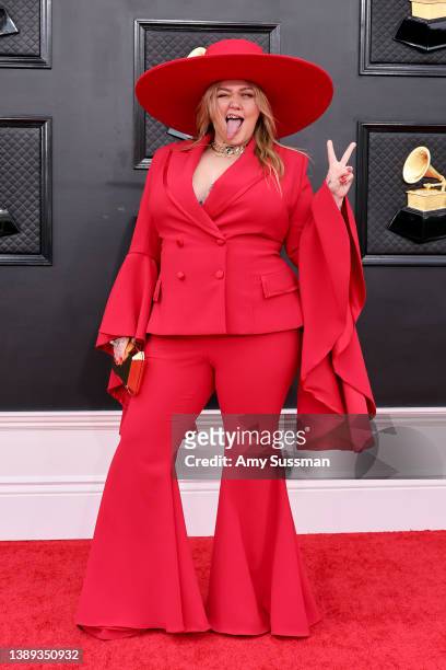 Elle King attends the 64th Annual GRAMMY Awards at MGM Grand Garden Arena on April 03, 2022 in Las Vegas, Nevada.