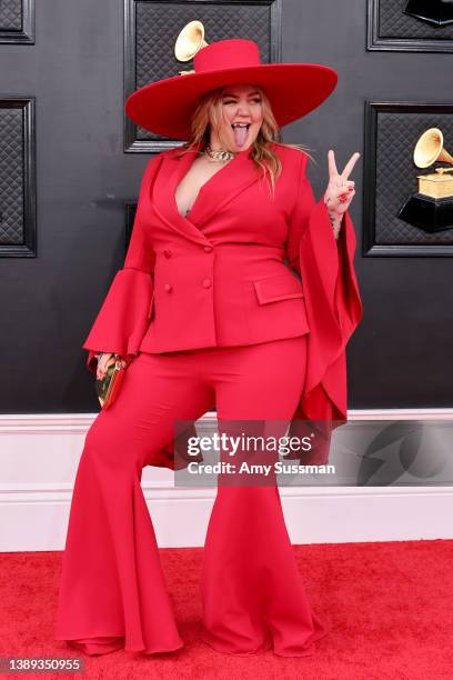 Elle King attends the 64th Annual GRAMMY Awards at MGM Grand Garden Arena on April 03, 2022 in Las Vegas, Nevada.