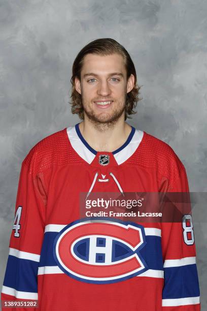 William Lagesson of the Montreal Canadiens poses for his official headshot for the 2020-2021 season prior to the NHL game against the Florida...
