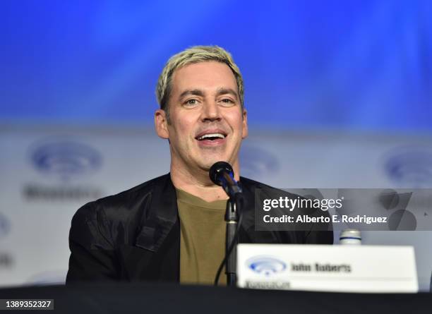 John Roberts participates in the "Bob's Burgers" WonderCon Panel in Anaheim, California on April 03, 2022.