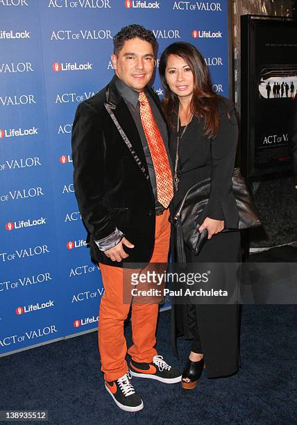 Actor Nicholas Turturro and Lissa Espinosa attend the "Act Of Valor" Los Angeles premiere at ArcLight Cinemas Cinerama Dome on February 13, 2012 in...