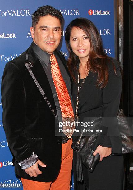 Actor Nicholas Turturro and Lissa Espinosa attend the "Act Of Valor" Los Angeles premiere at ArcLight Cinemas Cinerama Dome on February 13, 2012 in...