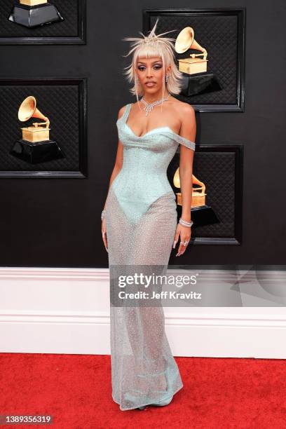 Doja Cat attends the 64th Annual GRAMMY Awards at MGM Grand Garden Arena on April 03, 2022 in Las Vegas, Nevada.