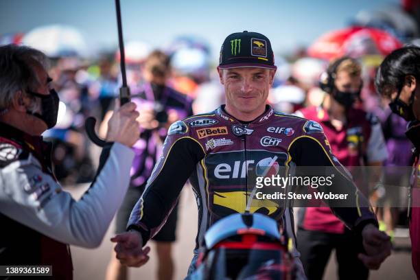 Moto2 rider Sam Lowes of Great Britain and ELF Marc VDS Racing Team at the starting grid during the MotoGP race of Argentina at the Autódromo Termas...