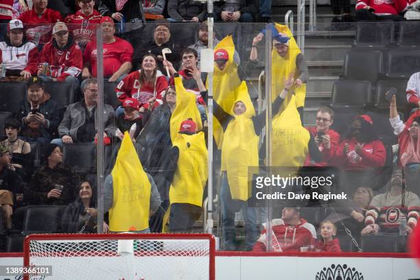 Group dressed as bananas gets a reaction from the fans during the third period of an NHL game between the Detroit Red Wings and the Ottawa Senators...