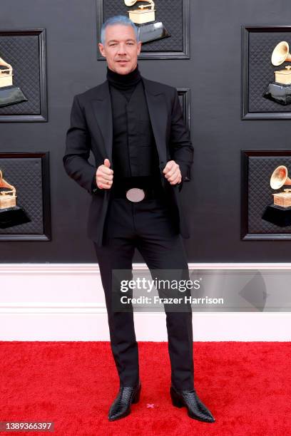 Diplo attends the 64th Annual GRAMMY Awards at MGM Grand Garden Arena on April 03, 2022 in Las Vegas, Nevada.
