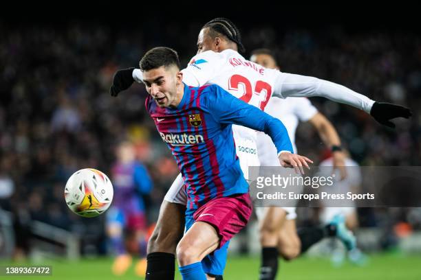 Ferran Torres of FC Barcelona in action during La Liga match , football match played between FC Barcelona and Sevilla FC at Camp Nou stadium on April...