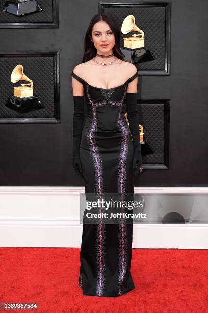 Olivia Rodrigo attends the 64th Annual GRAMMY Awards at MGM Grand Garden Arena on April 03, 2022 in Las Vegas, Nevada.