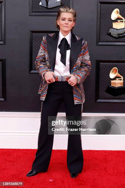 Brandi Carlile attends the 64th Annual GRAMMY Awards at MGM Grand Garden Arena on April 03, 2022 in Las Vegas, Nevada.