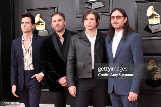 Kings Of Leon attends the 64th Annual GRAMMY Awards at MGM Grand Garden Arena on April 03, 2022 in Las Vegas, Nevada.