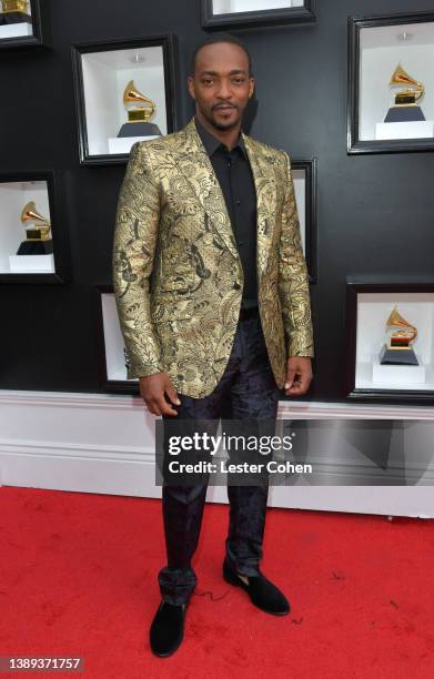 Anthony Mackie attends the 64th Annual GRAMMY Awards at MGM Grand Garden Arena on April 03, 2022 in Las Vegas, Nevada.