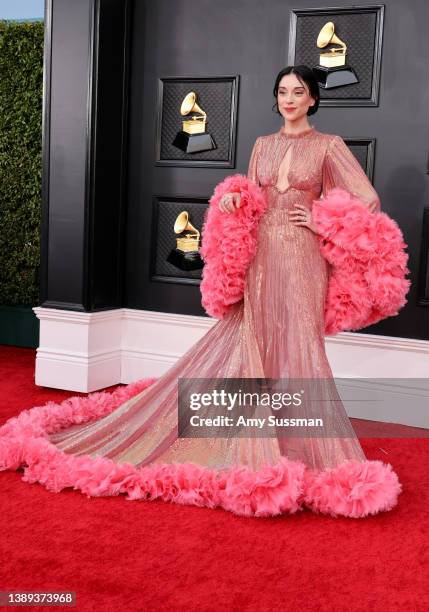 St. Vincent attends the 64th Annual GRAMMY Awards at MGM Grand Garden Arena on April 03, 2022 in Las Vegas, Nevada.